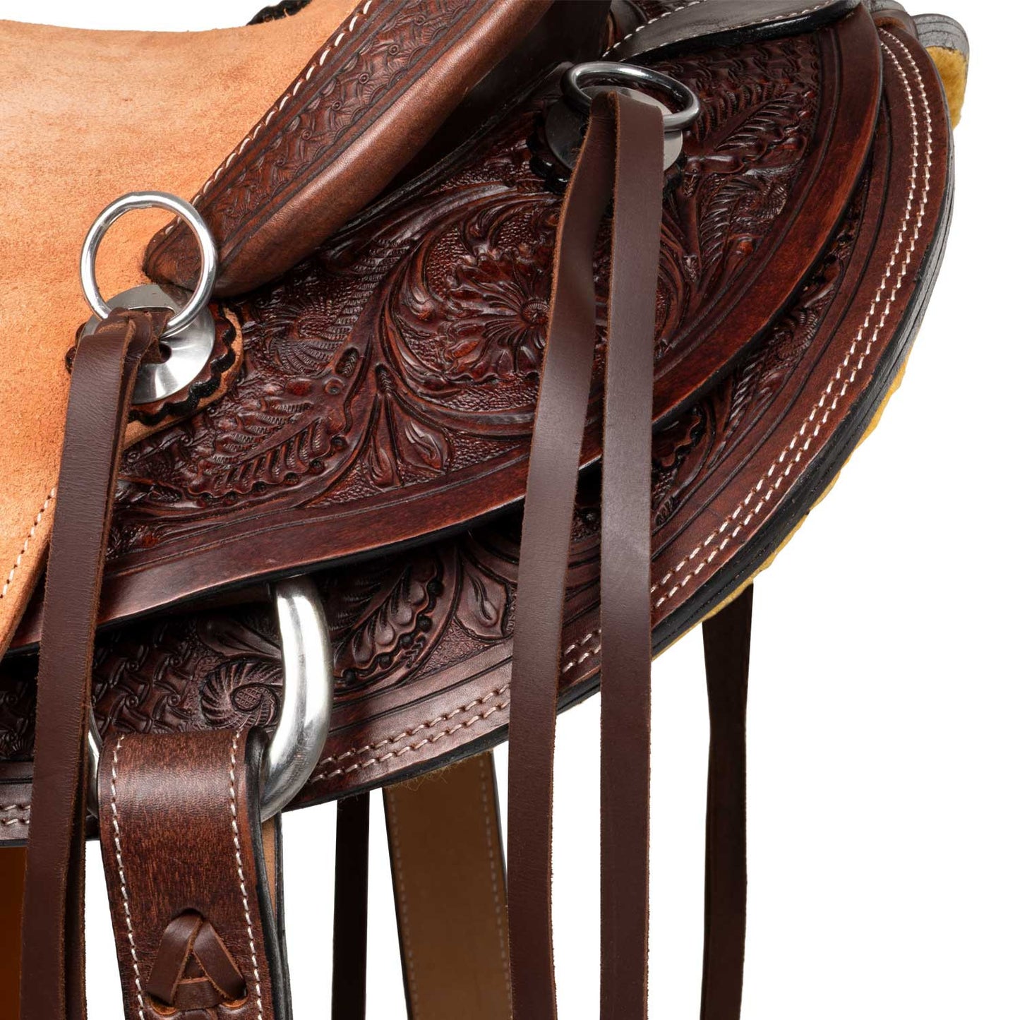 Silla wade western arizona con cinchuelo trasero Pool's - Dark Brown/Natural