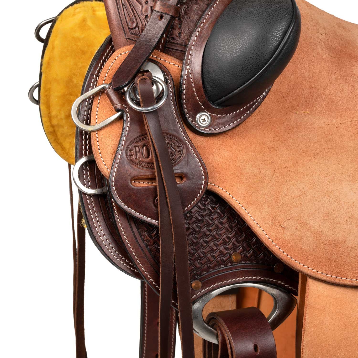 Silla wade western arizona con cinchuelo trasero Pool's - Dark Brown/Natural
