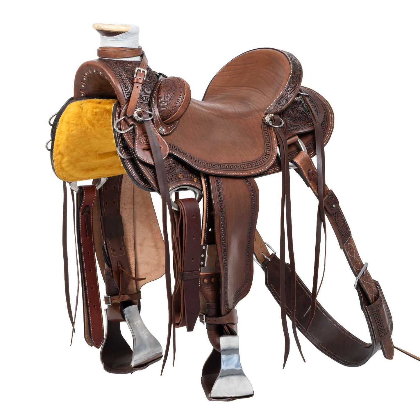 Silla wade western cheyenne con cincha trasera y protector de cuchillo Pool's