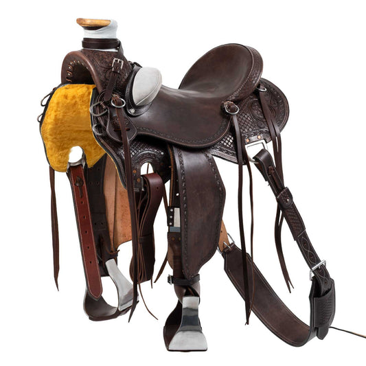 Silla wade western desert stallion con cincha trasera y protector de cuchillo Pool's