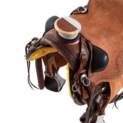 Silla wade western apache con cinchuelo trasero Pool's - Chestnut/Natural
