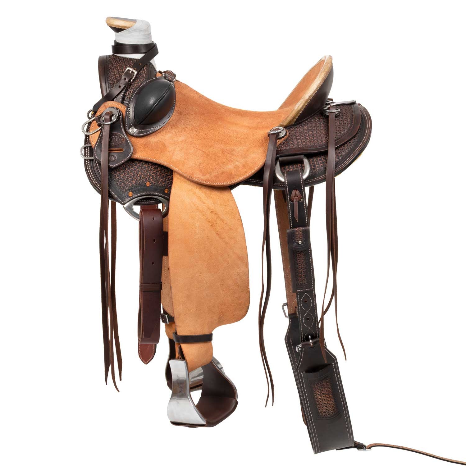 Silla Wade western dusty con cinchuelo trasero Pool's - Dark Brown/Natural