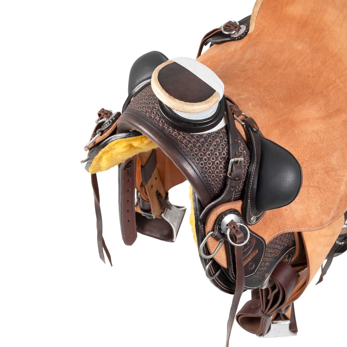 Silla Wade western dusty con cinchuelo trasero Pool's - Dark Brown/Natural