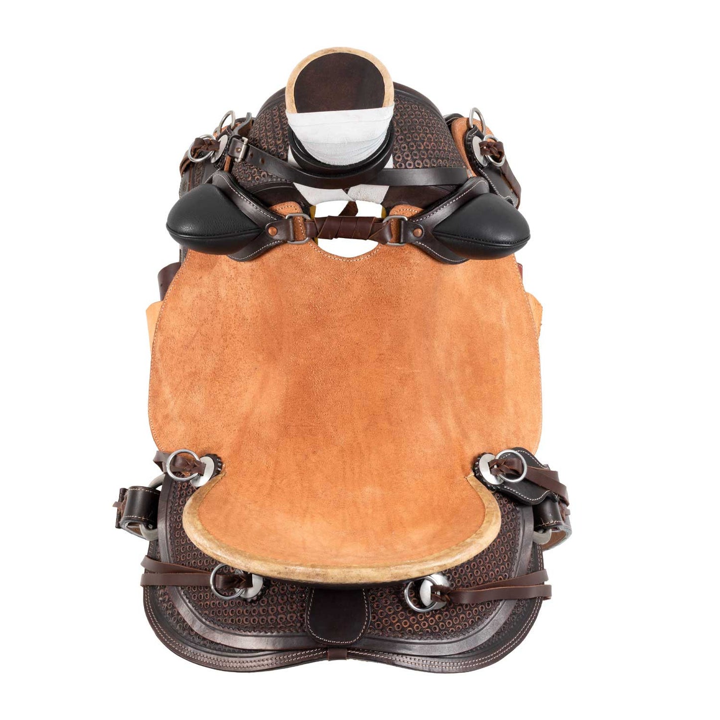 Silla Wade western dusty con cinchuelo trasero Pool's - Dark Brown/Natural