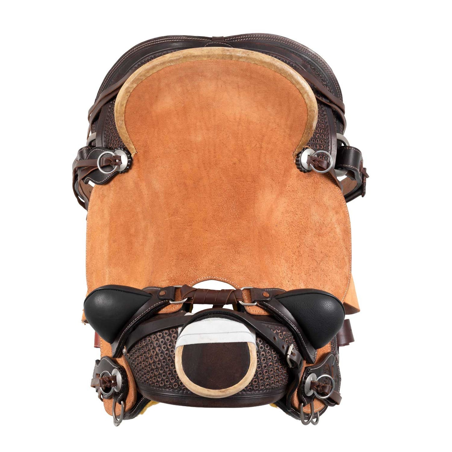 Silla Wade western dusty con cinchuelo trasero Pool's - Dark Brown/Natural