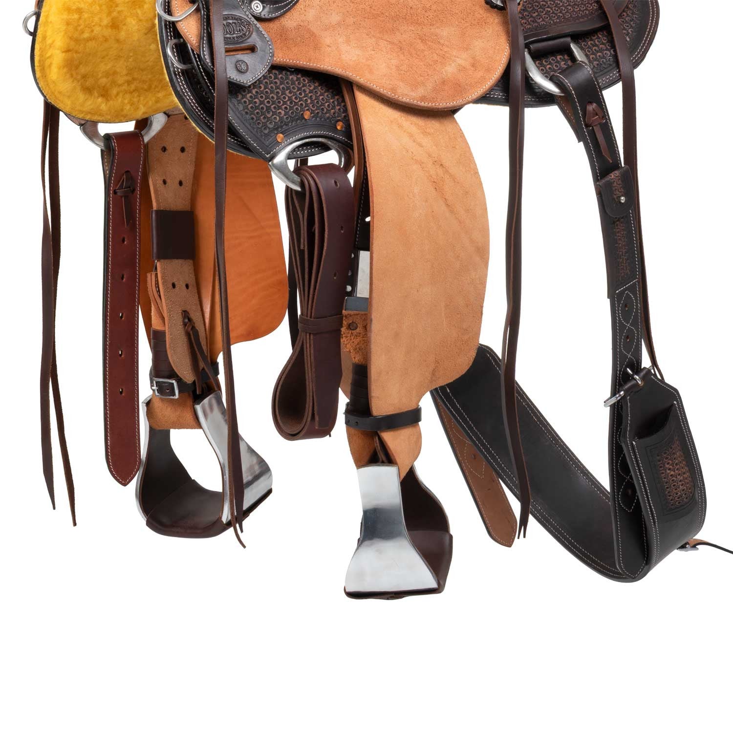Silla Wade western dusty con cinchuelo trasero Pool's - Dark Brown/Natural