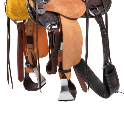 Silla Wade western dusty con cinchuelo trasero Pool's - Dark Brown/Natural
