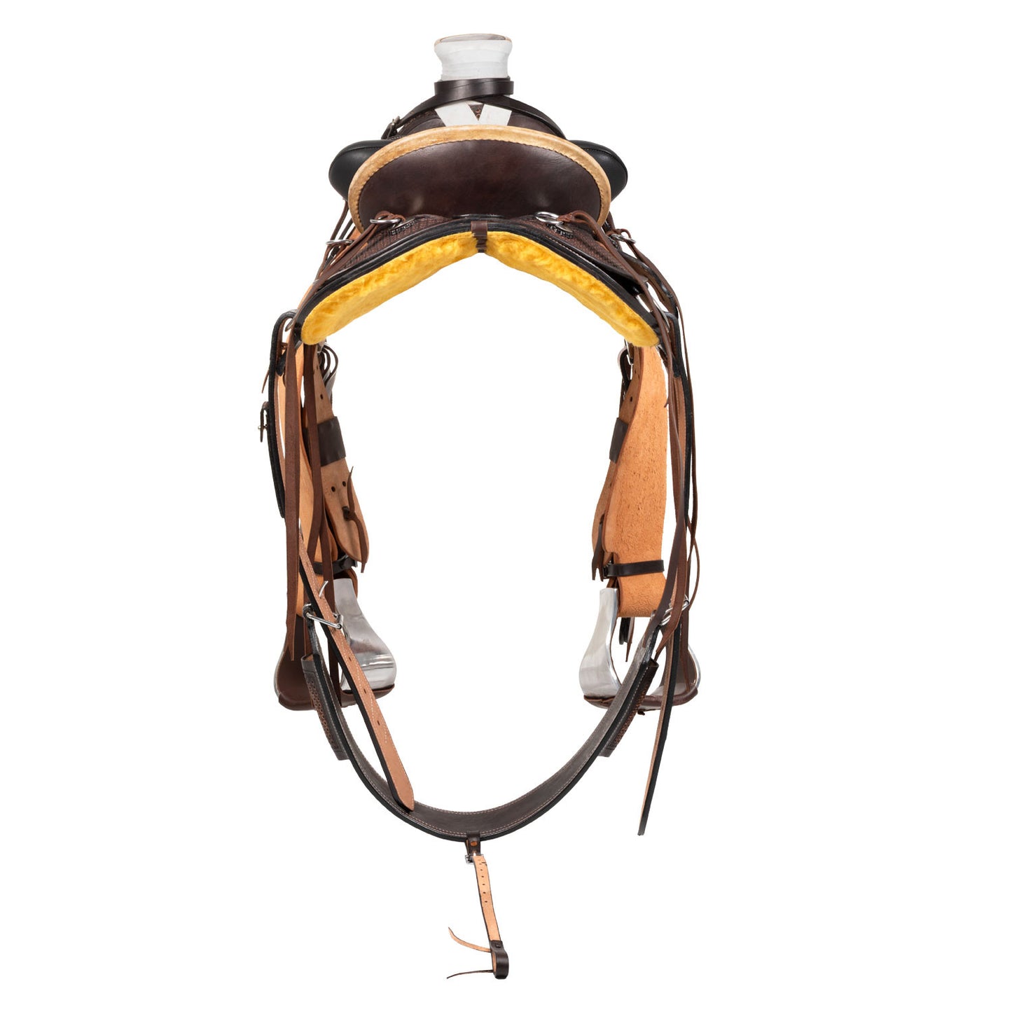 Silla Wade western dusty con cinchuelo trasero Pool's - Dark Brown/Natural