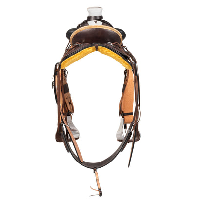 Silla Wade western dusty con cinchuelo trasero Pool's - Dark Brown/Natural