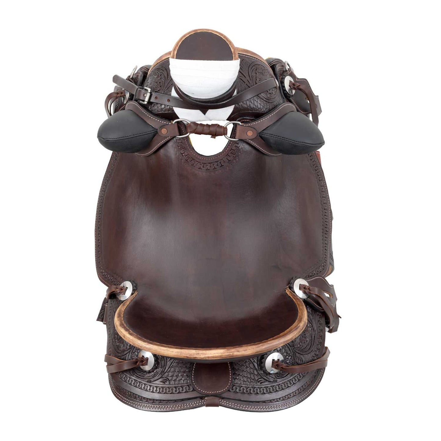 Silla western wade ranch flower tooling saddle Pool's - Marrón oscuro