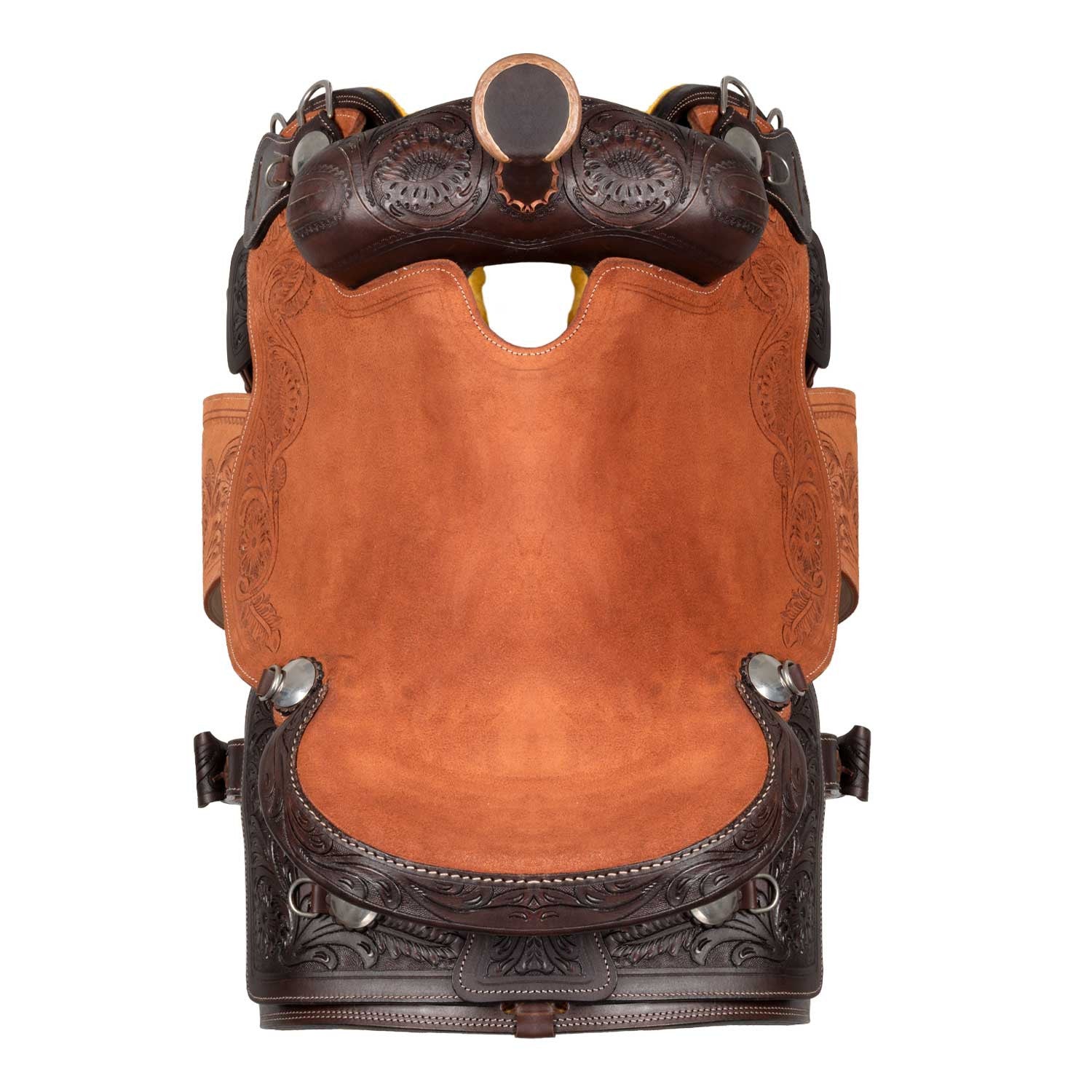 Silla de cow horse de Pool's con grabado floral - Marrón oscuro