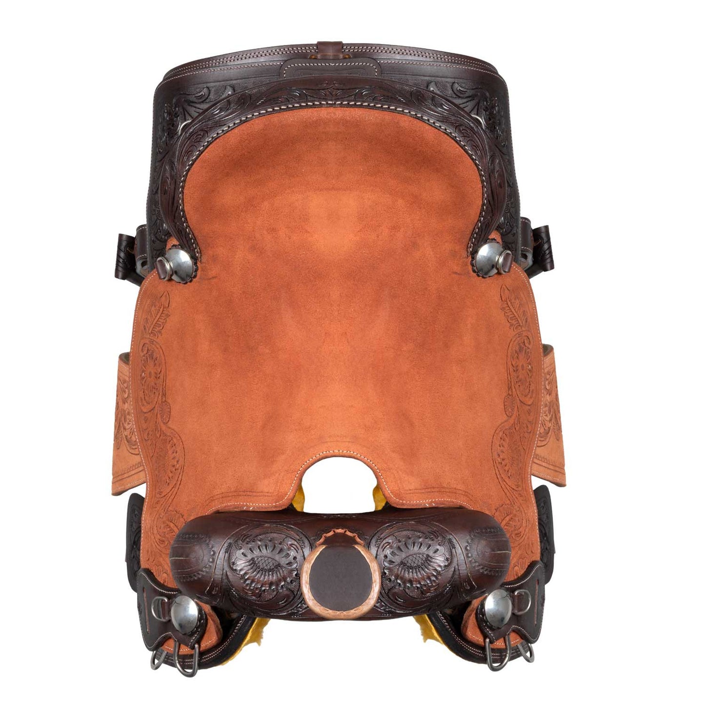 Silla de cow horse de Pool's con grabado floral - Marrón oscuro