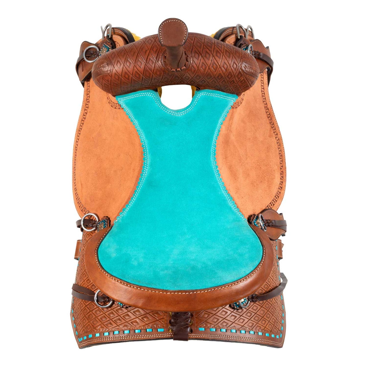 Silla barrel con asiento turquesa y basket tooling Pool's - Chestnut