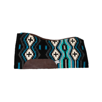 Mantilla New Zealand wool felt padding 34x36 Pool's - Royal Blue/Black/Turquase