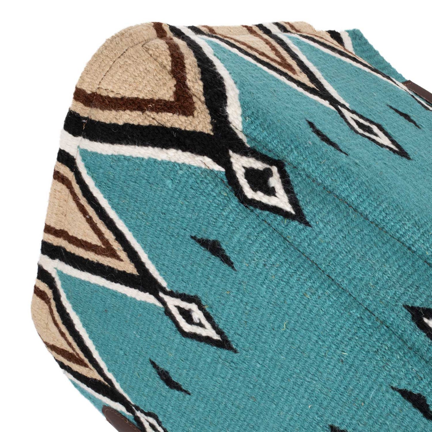 Manta de montar western contorneada con acolchado de lana Pool's - Turquoise/Black
