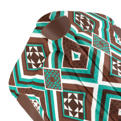 Manta Dakota western con relleno de lana ecológica Pool's - Green/Brown/Dark Brown