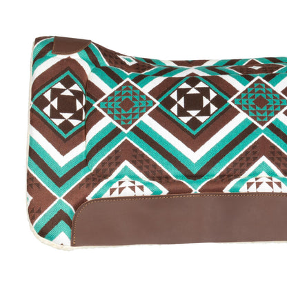 Manta Dakota western con relleno de lana ecológica Pool's - Green/Brown/Dark Brown