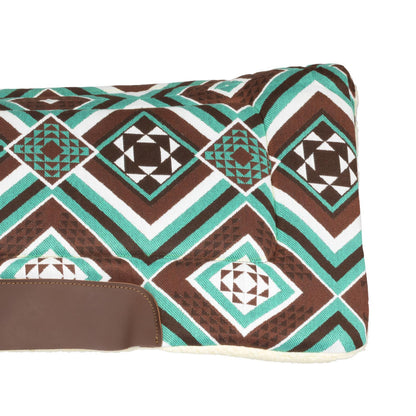 Manta Dakota western con relleno de lana ecológica Pool's - Green/Brown/Dark Brown
