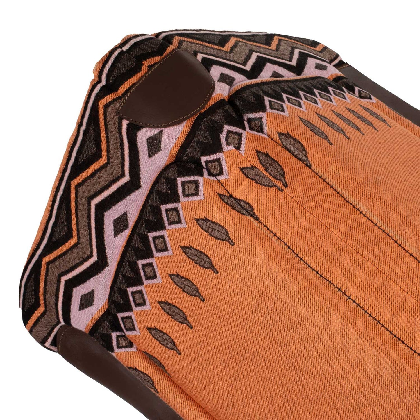 Manta western con insertos de cuero y relleno de lana sintética Pool's - Orange/Brown