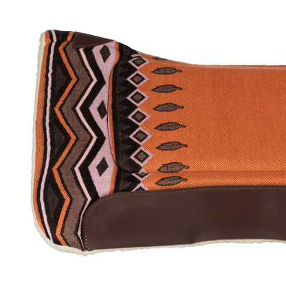 Manta western con insertos de cuero y relleno de lana sintética Pool's - Orange/Brown