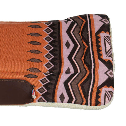 Manta western con insertos de cuero y relleno de lana sintética Pool's - Orange/Brown
