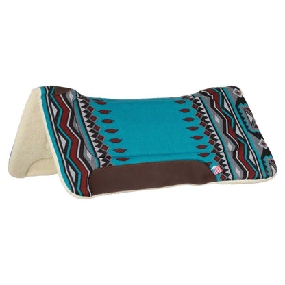Manta western con insertos de cuero y relleno de lana sintética Pool's - Sky Blue/Red