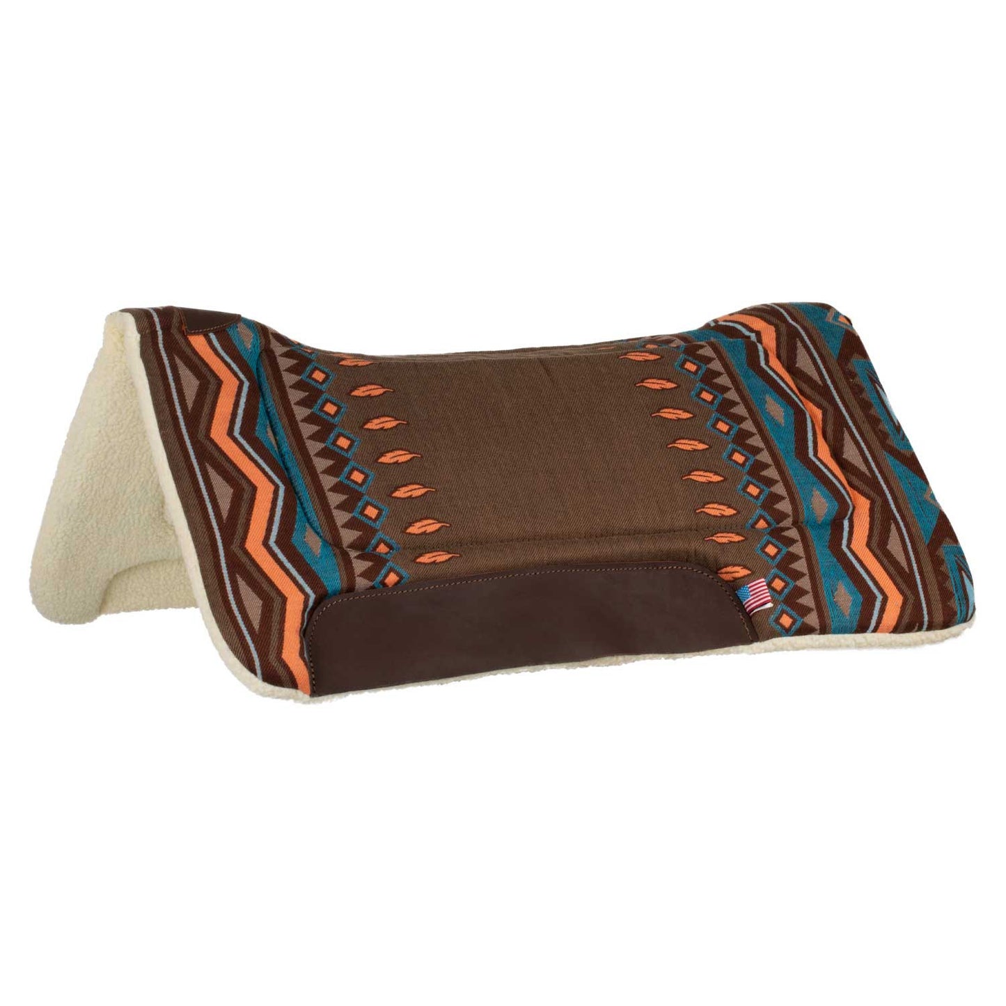 Manta western con insertos de cuero y relleno de lana sintética Pool's - Brown/Orange