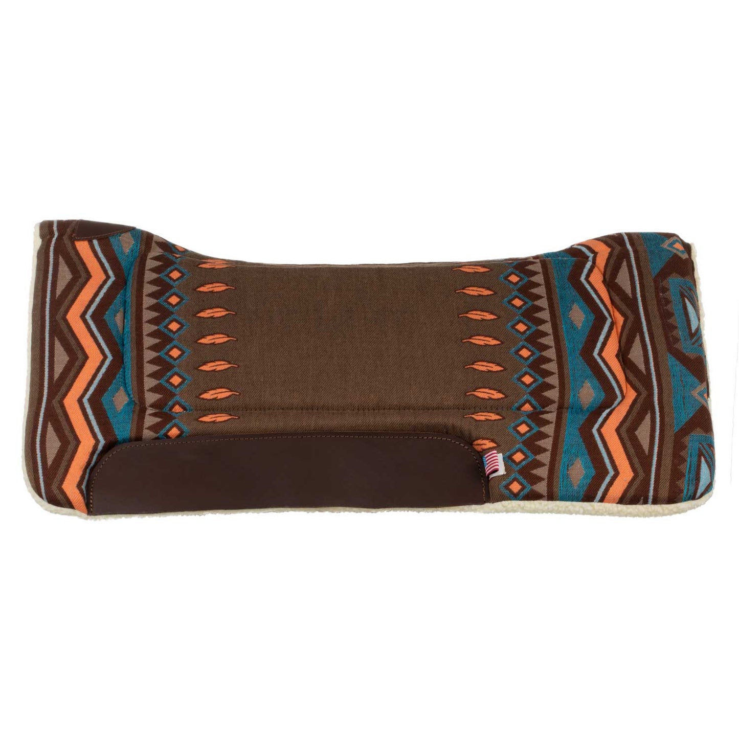 Manta western con insertos de cuero y relleno de lana sintética Pool's - Brown/Orange