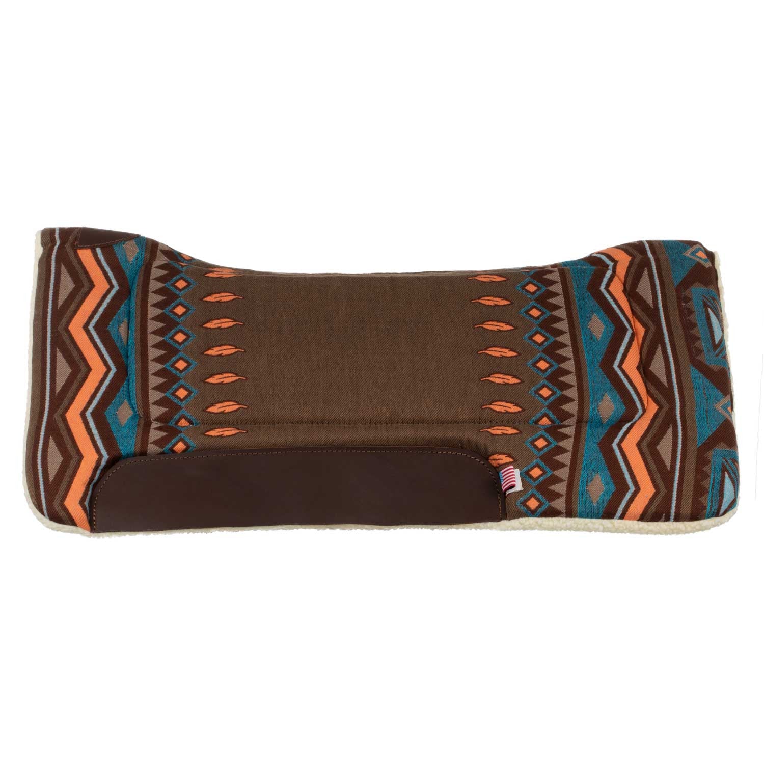 Manta western con insertos de cuero y relleno de lana sintética Pool's - Brown/Orange