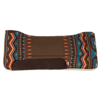 Manta western con insertos de cuero y relleno de lana sintética Pool's - Brown/Orange