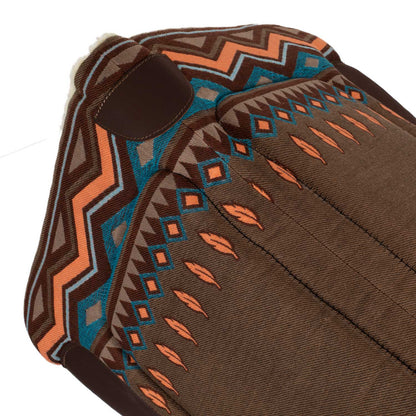 Manta western con insertos de cuero y relleno de lana sintética Pool's - Brown/Orange