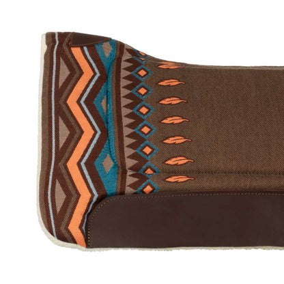 Manta western con insertos de cuero y relleno de lana sintética Pool's - Brown/Orange