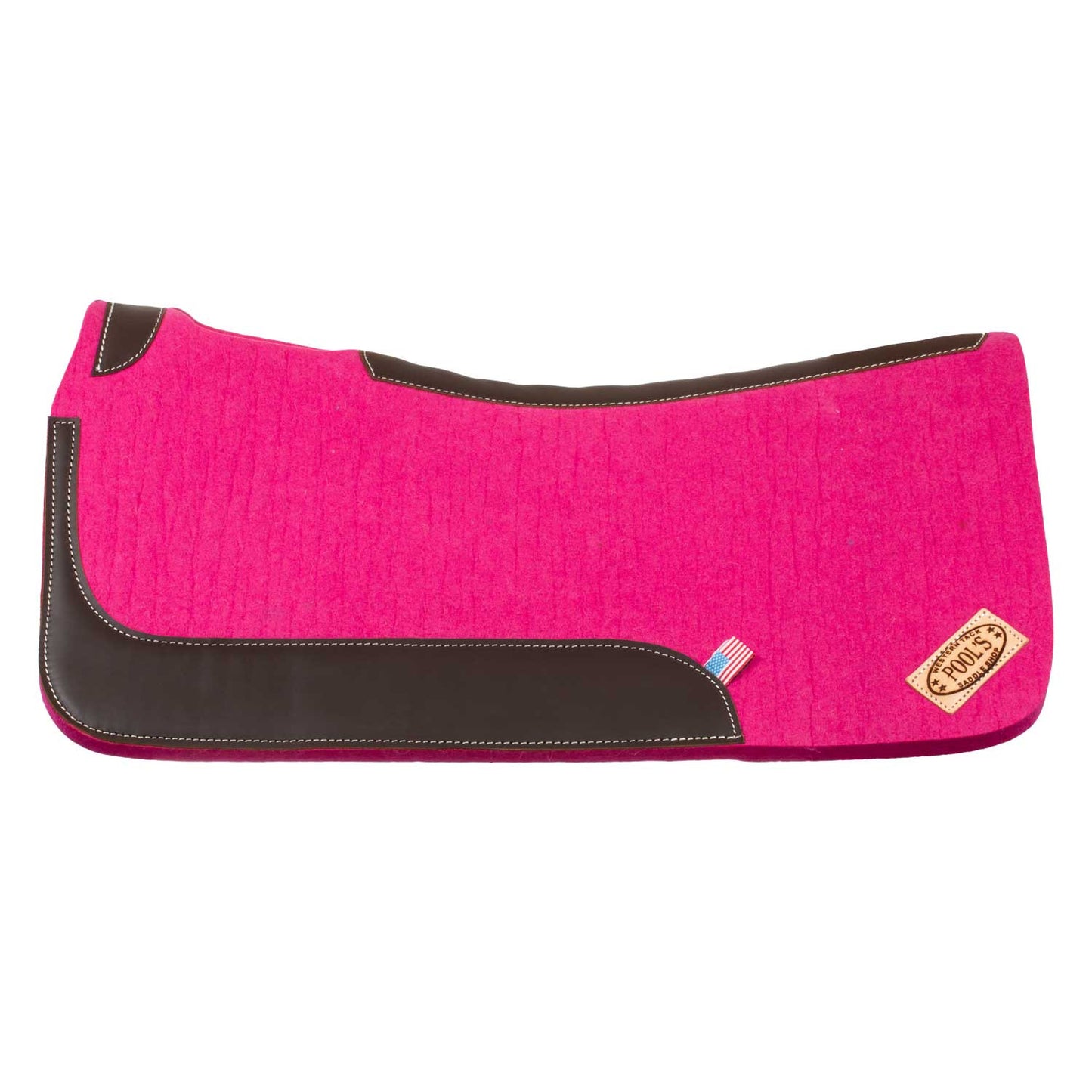 Manta western de fieltro con refuerzos de cuero 32'x32' Pool's - Fucsia