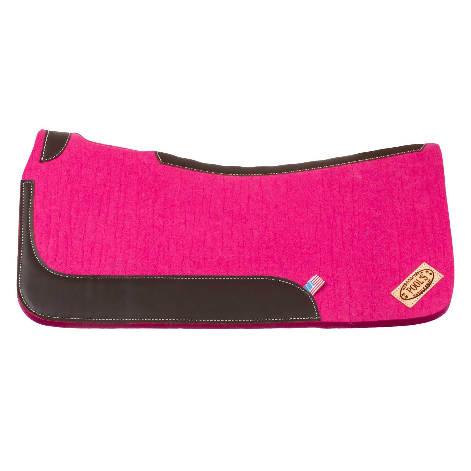 Manta western de fieltro con refuerzos de cuero 32'x32' Pool's - Fucsia