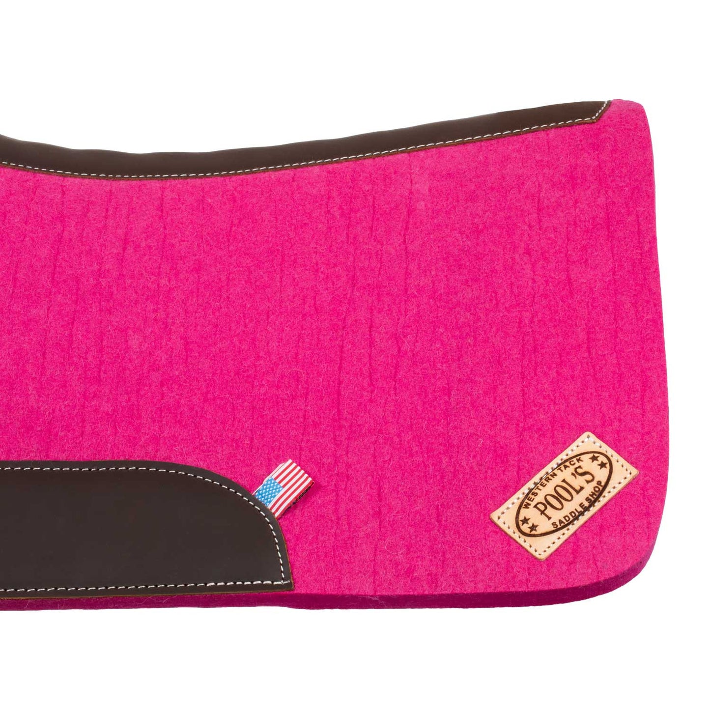 Manta western de fieltro con refuerzos de cuero 32'x32' Pool's - Fucsia