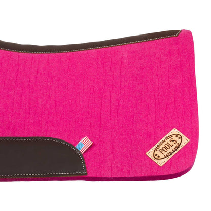 Manta western de fieltro con refuerzos de cuero 32'x32' Pool's - Fucsia