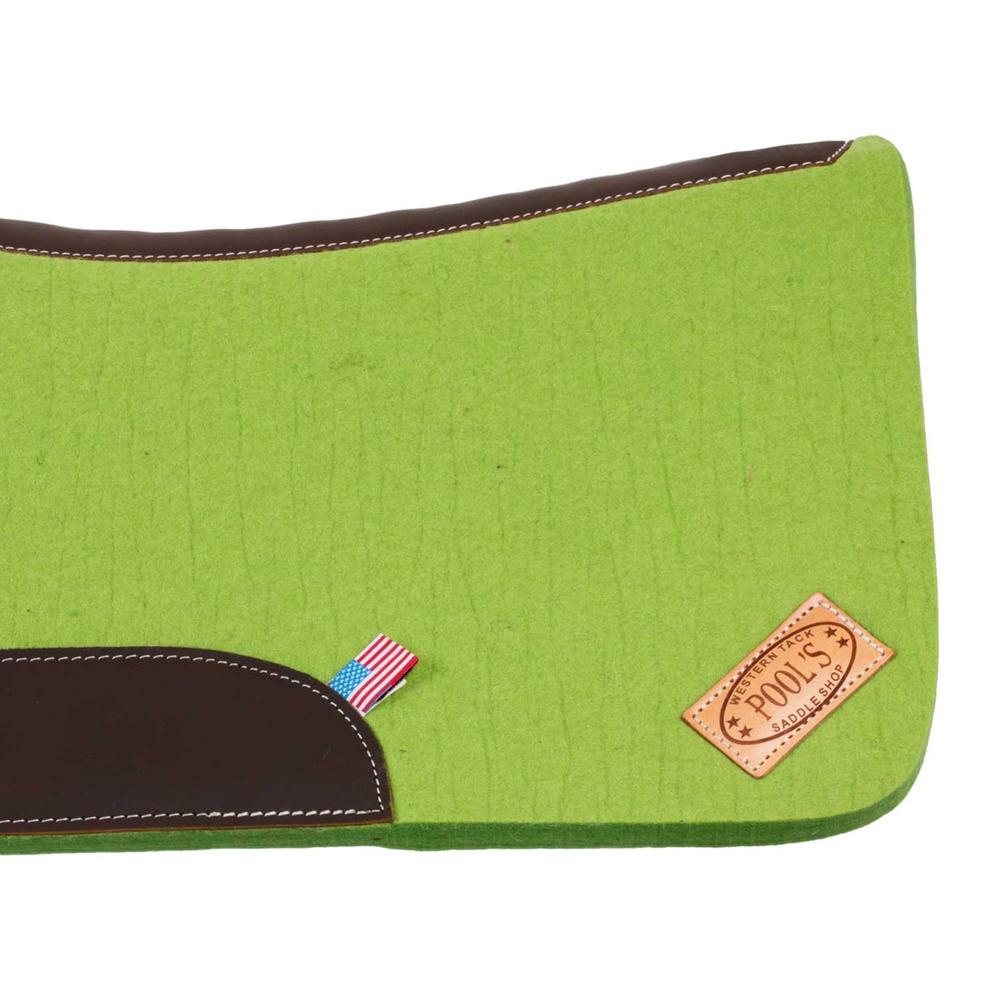 Manta western de fieltro con refuerzos de cuero 32'x32' Pool's - Lime