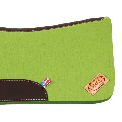 Manta western de fieltro con refuerzos de cuero 32'x32' Pool's - Lime