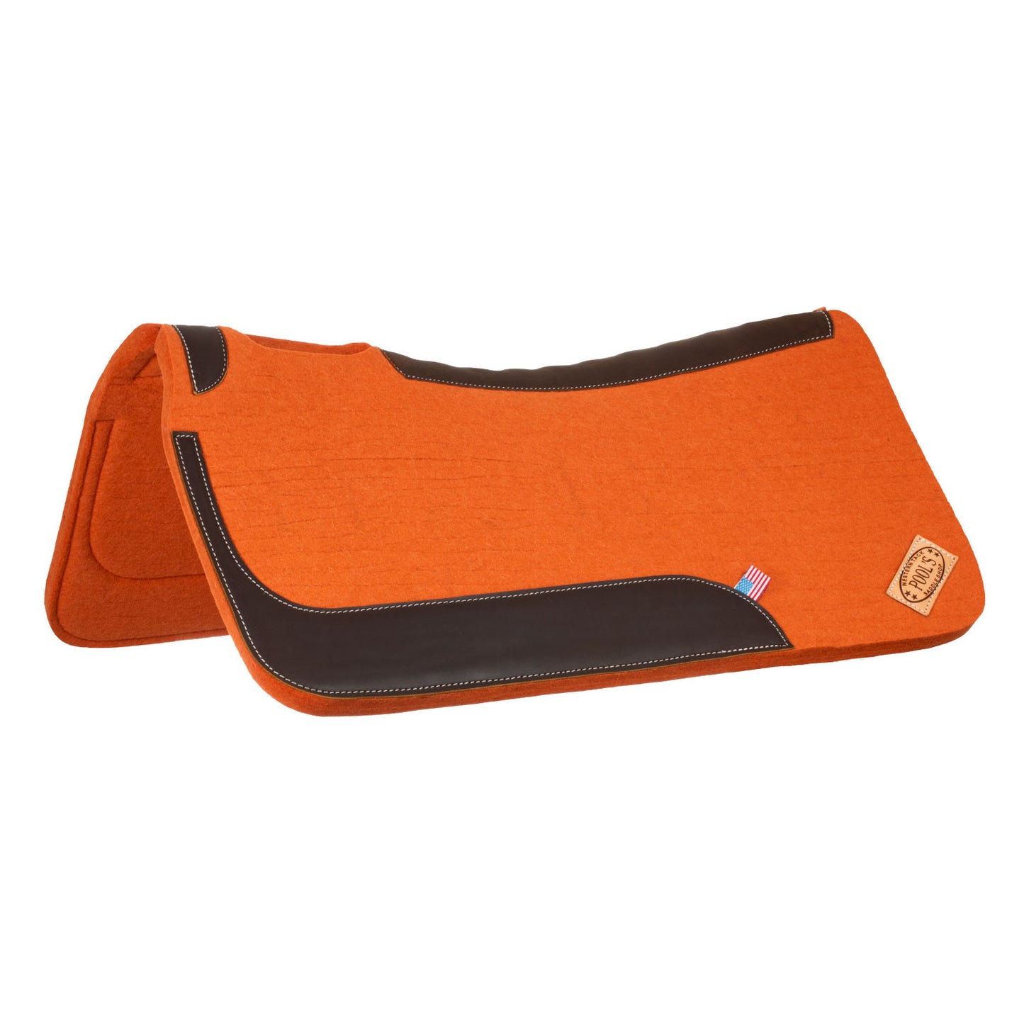 Manta western de fieltro con refuerzos de cuero 32'x32' Pool's - Naranja