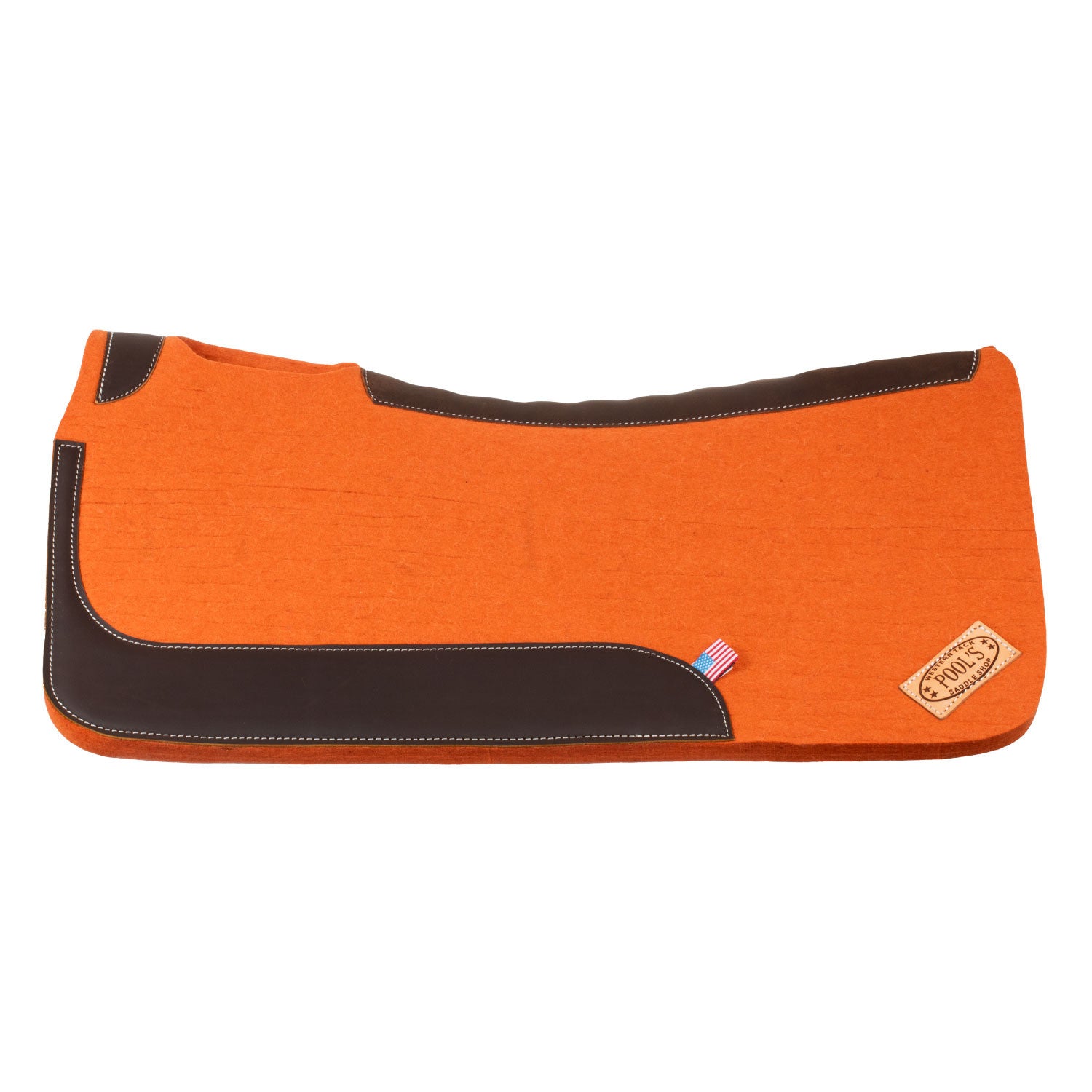 Manta western de fieltro con refuerzos de cuero 32'x32' Pool's - Naranja