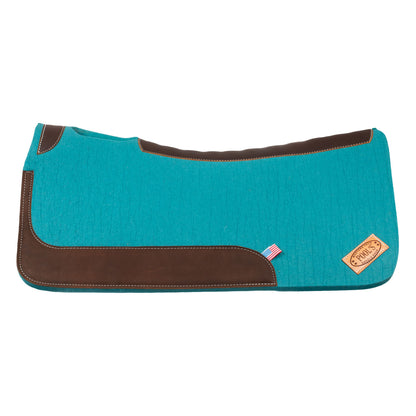 Manta western de fieltro con refuerzos de cuero 32'x32' Pool's - Turquesa