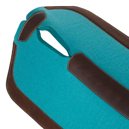 Manta western de fieltro con refuerzos de cuero 32'x32' Pool's - Turquesa