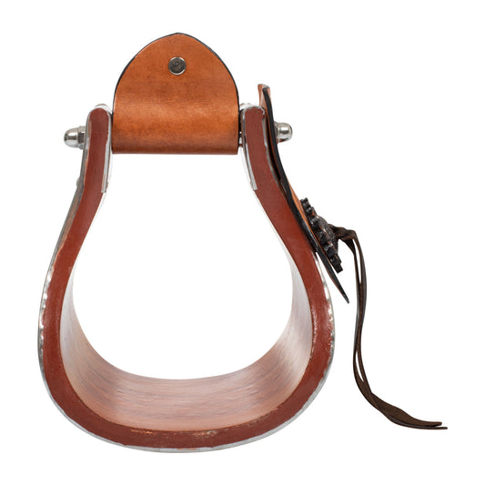 Estribos de metal y madera con inserciones de cuero trabajadas a mano Pool's