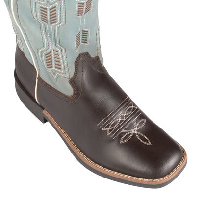 Botas Arrow Western para niños Pool's - Brown/Sky Blue
