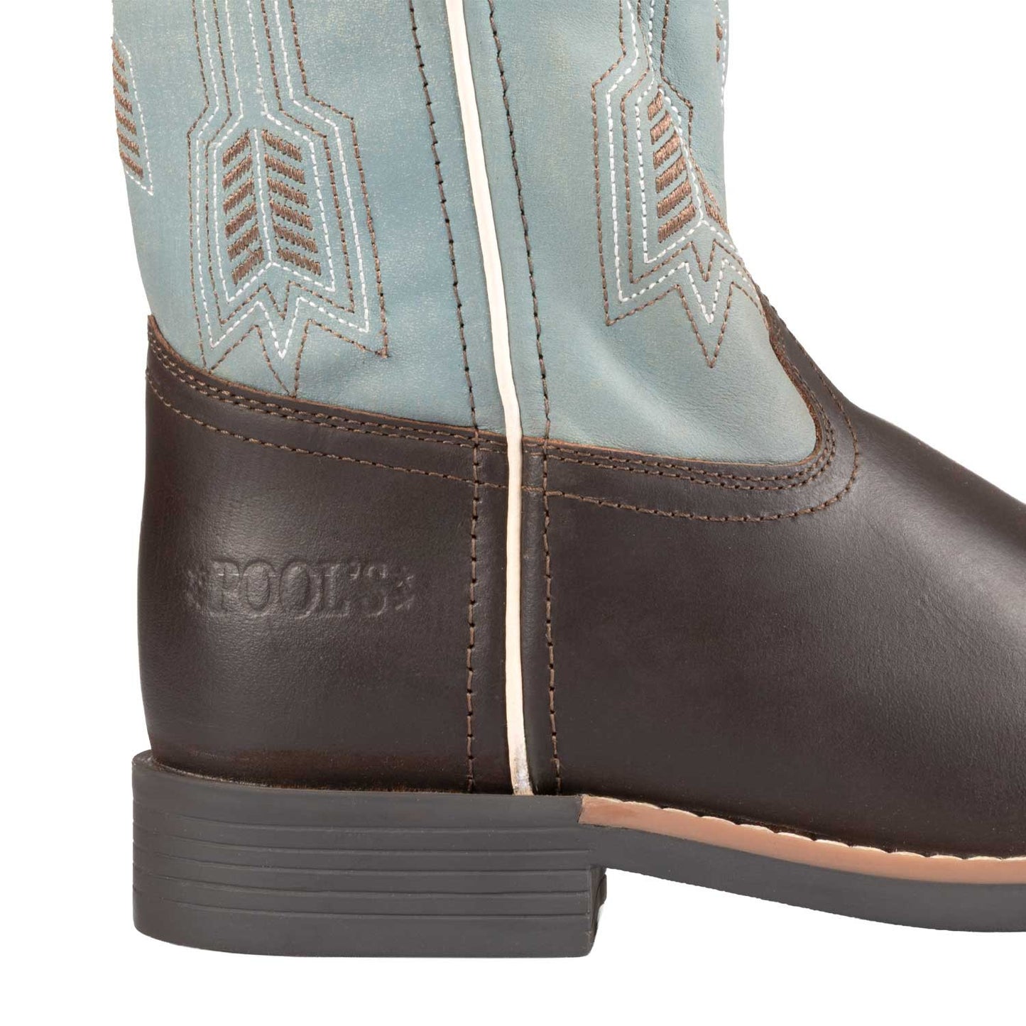 Botas Arrow Western para niños Pool's - Brown/Sky Blue