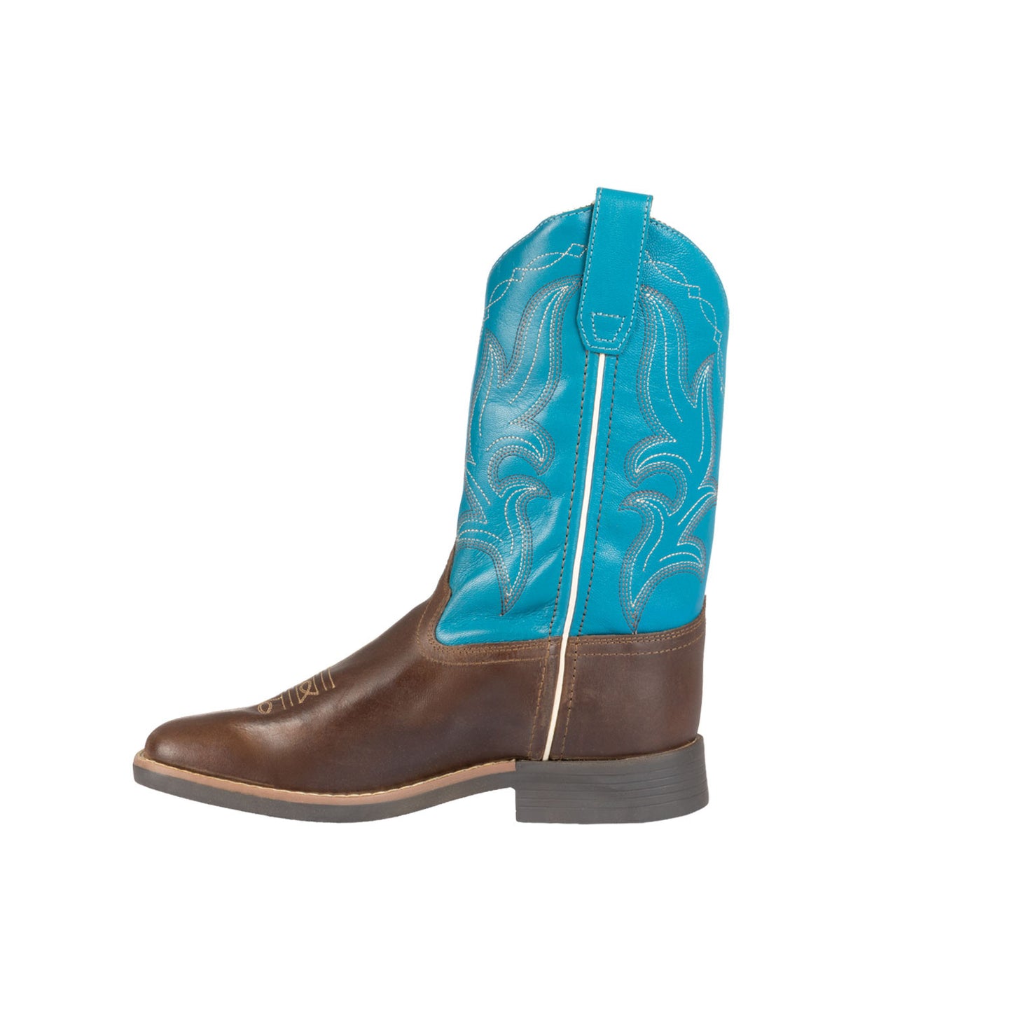 Botas rancheras western para niños Pool's - Dark Brown/Turquoise