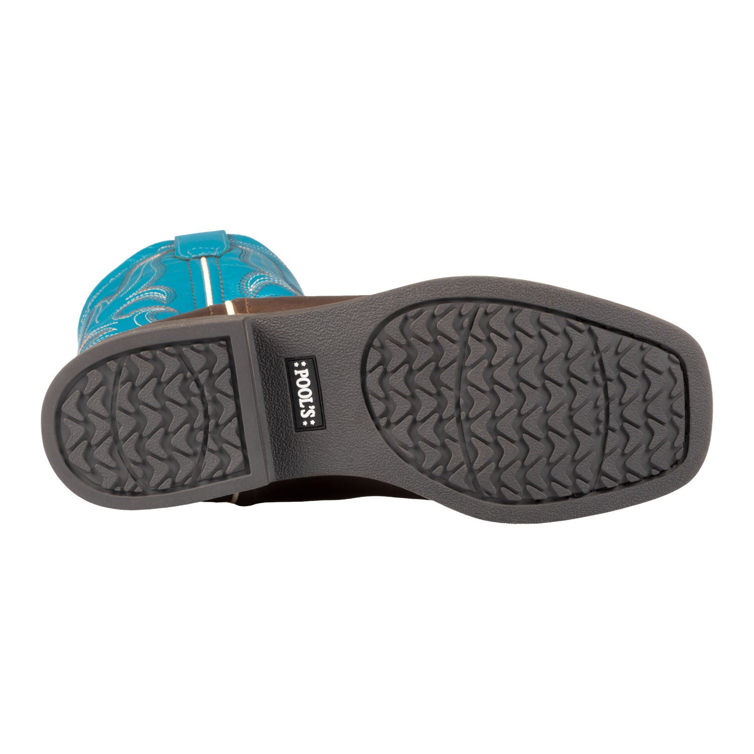 Botas rancheras western para niños Pool's - Dark Brown/Turquoise