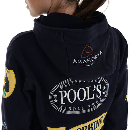 Sudadera unisex con varios logotipos Pool's - Azul marino