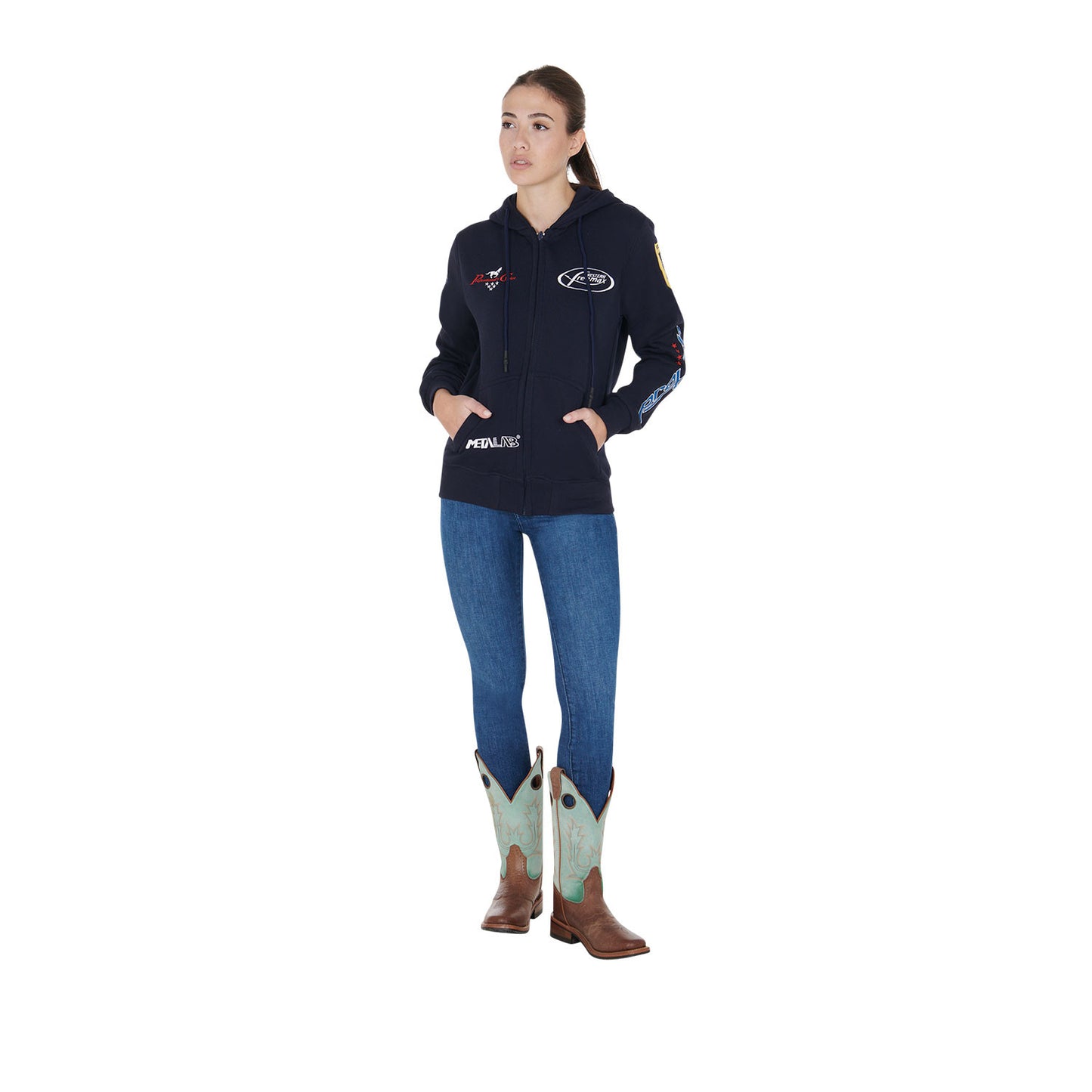 Sudadera unisex con varios logotipos Pool's - Azul marino