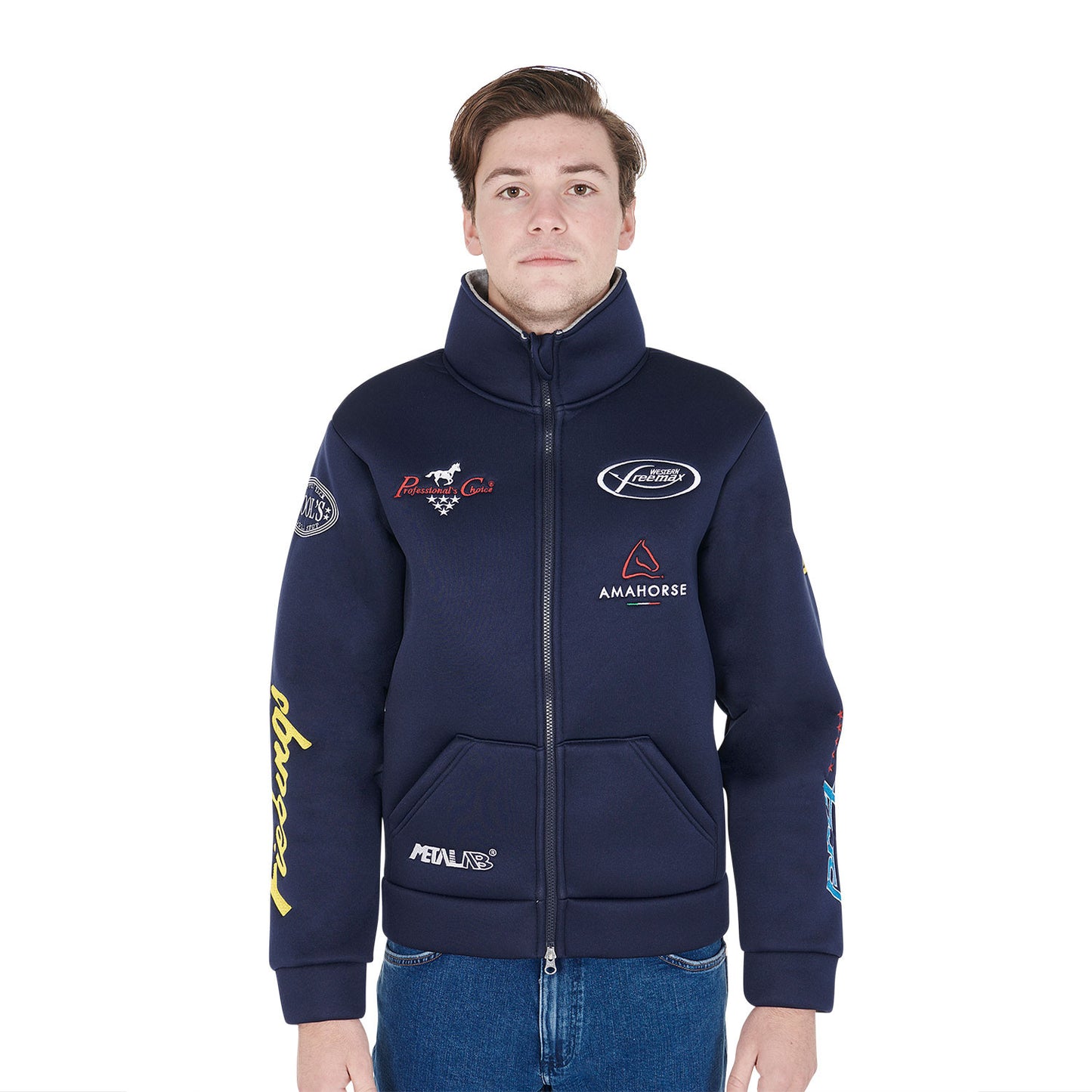 Chaqueta unisex multilogo sin capucha Pool's - Azul marino